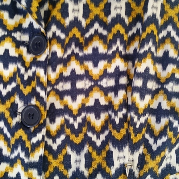 Mlle Gabrielle Collared Button Up Dress PL Navy White Mustard Yellow - Picture 7 of 16